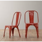 Vintage Steel Play Chair and Tall Play Chair in Distressed Red